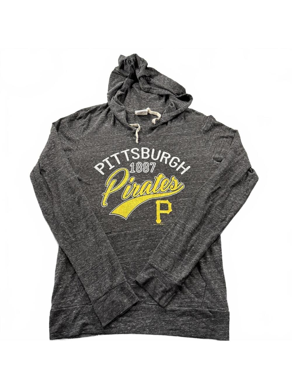 MLB Pittsburgh Pirates Lightweight Pullover Hoodie – Charcoal Gray Tri-Blend